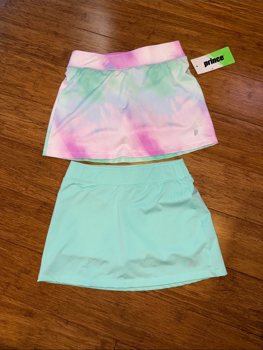 Prince girls skort bundle size medium (10/12) NWT water color print & mint green